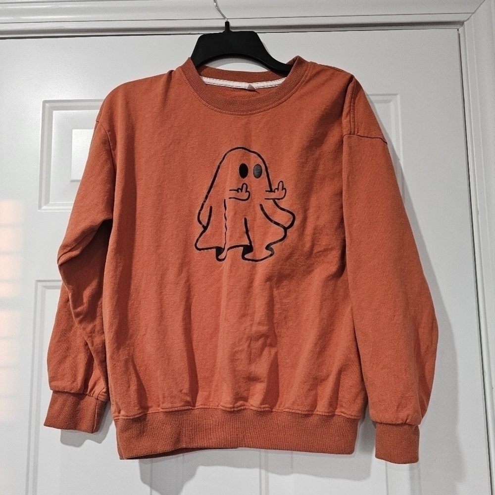 Cute Ghost middle finger sweatshirt size small